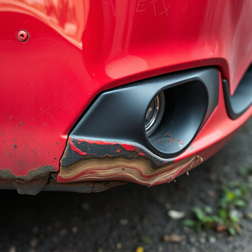 damaged car bumper