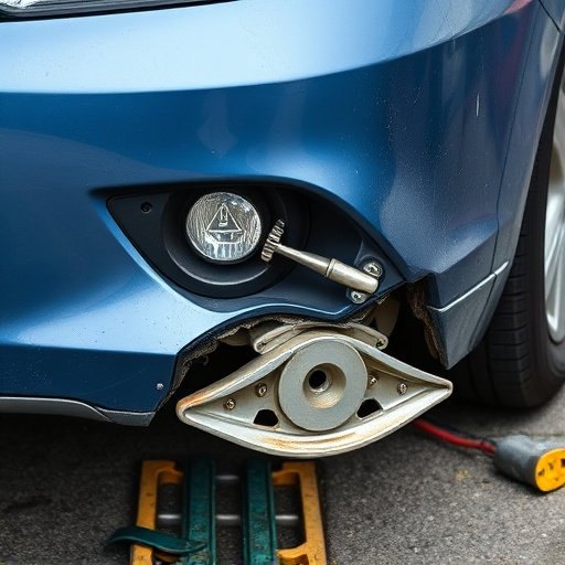damaged car bumper