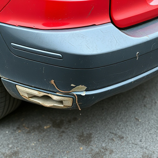 damaged car bumper