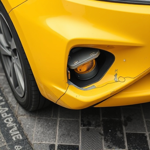 damaged car bumper