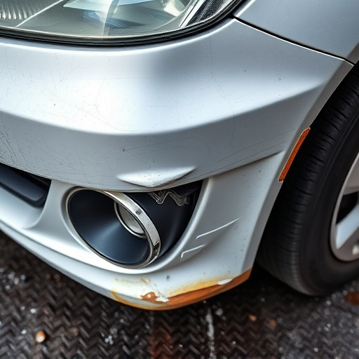 damaged car bumper