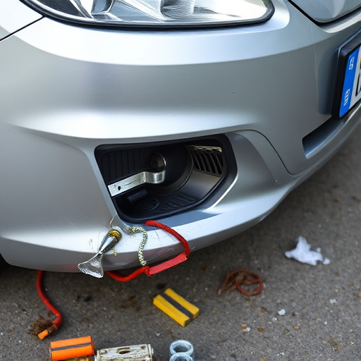 damaged car bumper