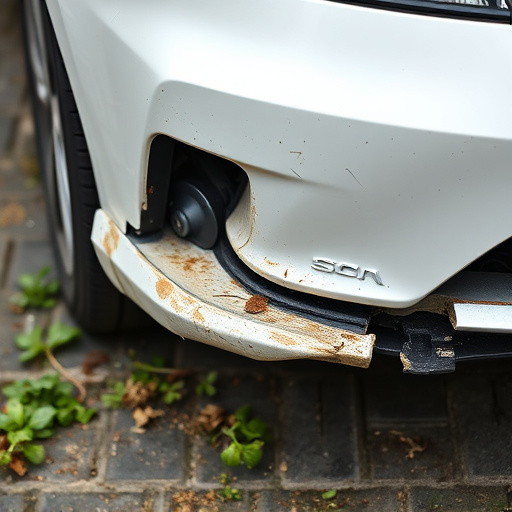damaged car bumper