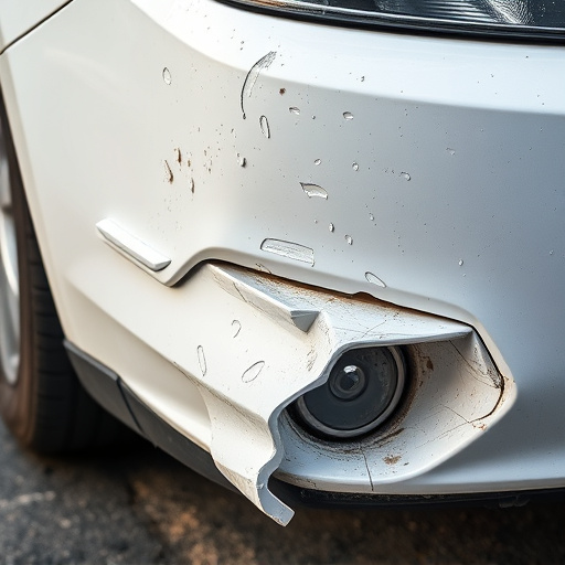 damaged car bumper