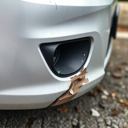 damaged car bumper
