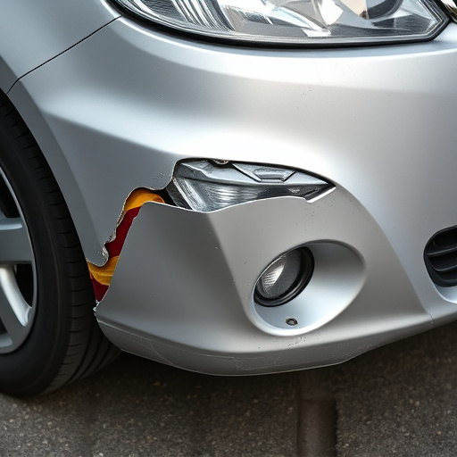 damaged car bumper