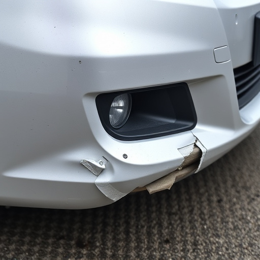 damaged car bumper