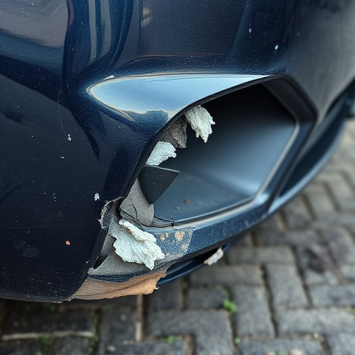 damaged car bumper