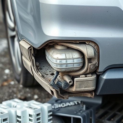 damaged car bumper