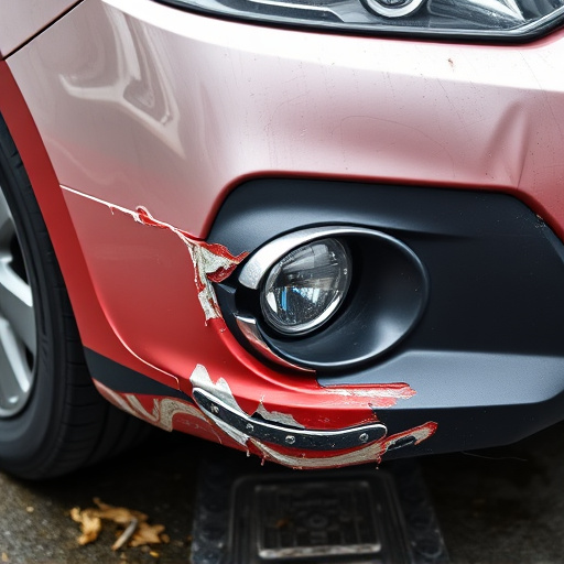 damaged car bumper