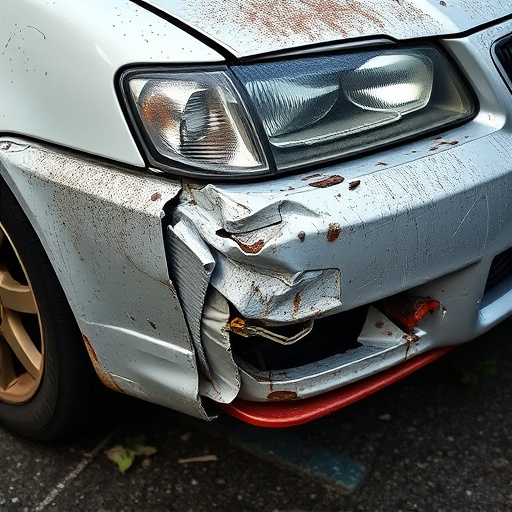 damaged car bumper