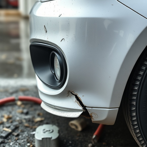 damaged car bumper