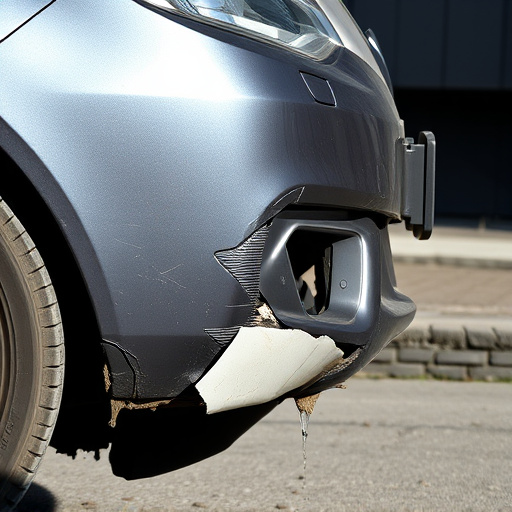 damaged car bumper
