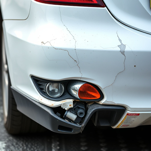 damaged car bumper