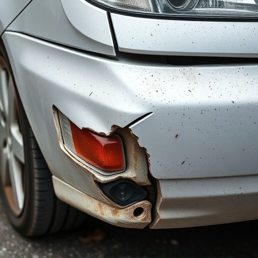 damaged car bumper