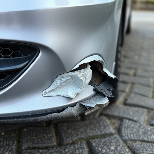 damaged car bumper