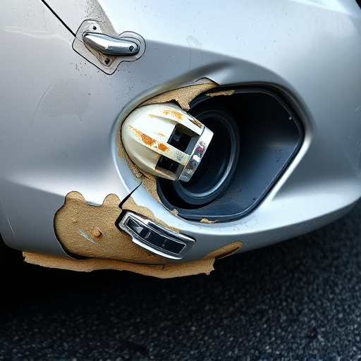 damaged car bumper