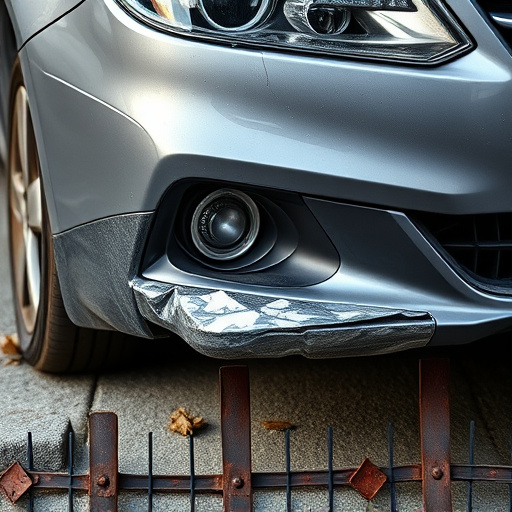 damaged car bumper