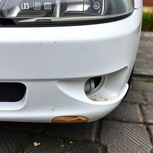 damaged car bumper