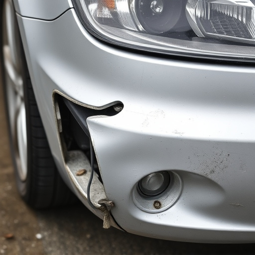damaged car bumper