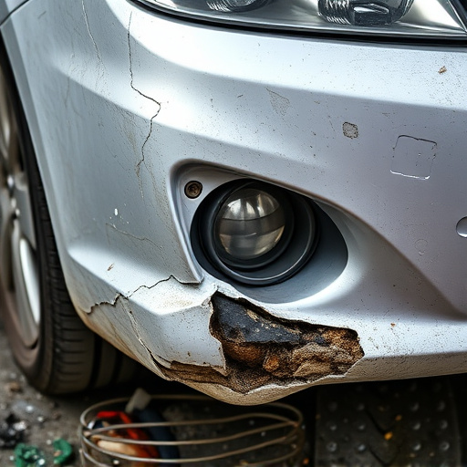 damaged car bumper