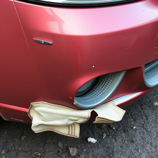 damaged car bumper