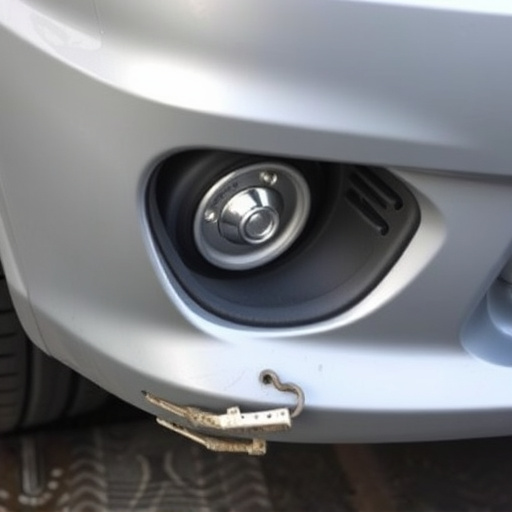 damaged car bumper