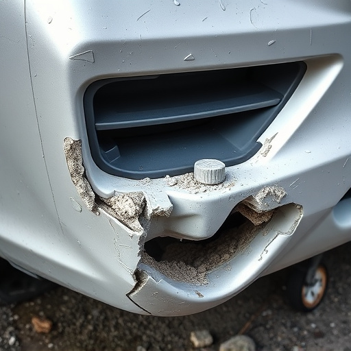 damaged car bumper