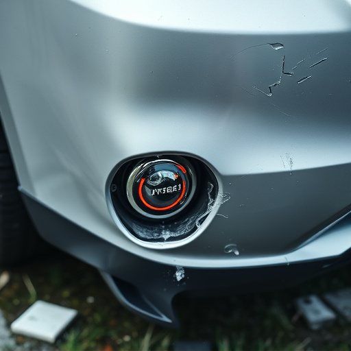 damaged car bumper