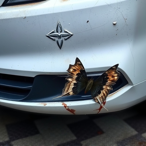 damaged car bumper