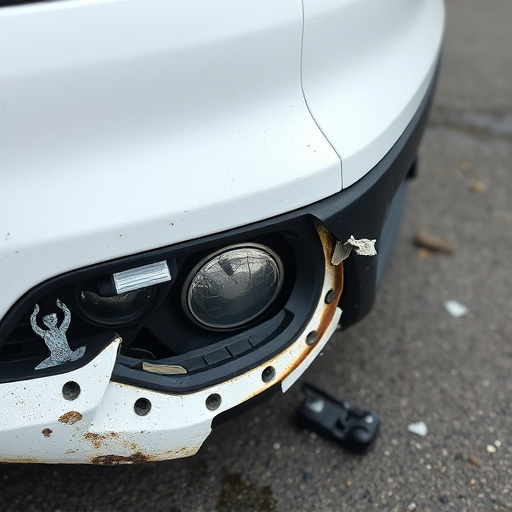 damaged car bumper