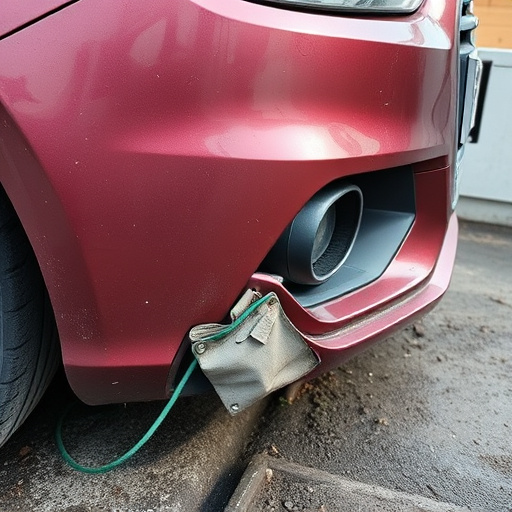 damaged car bumper