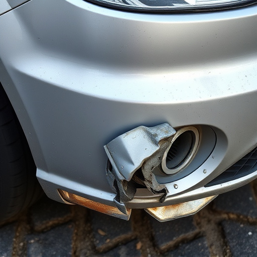 damaged car bumper
