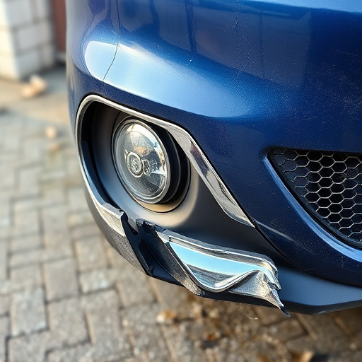 damaged car bumper