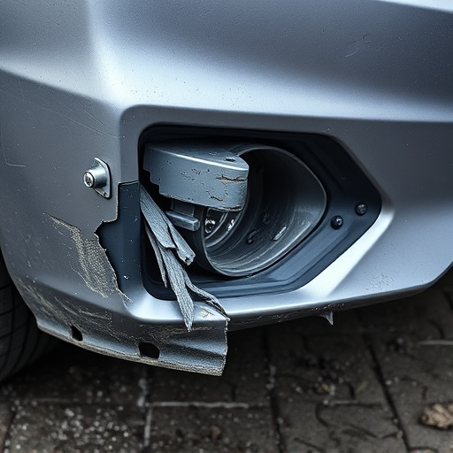damaged car bumper