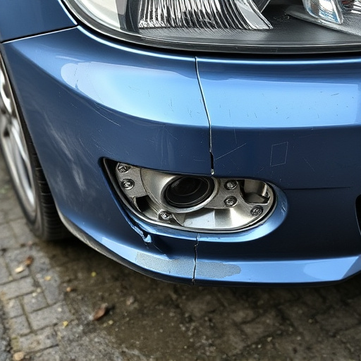 damaged car bumper