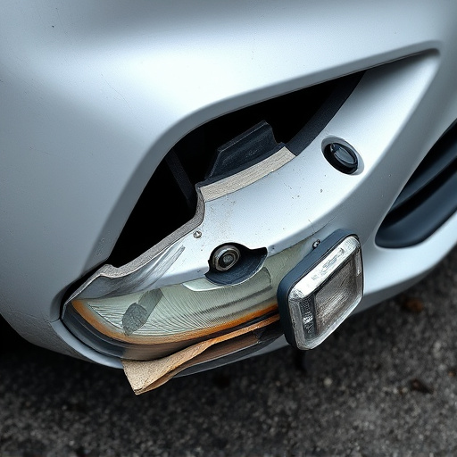 damaged car bumper