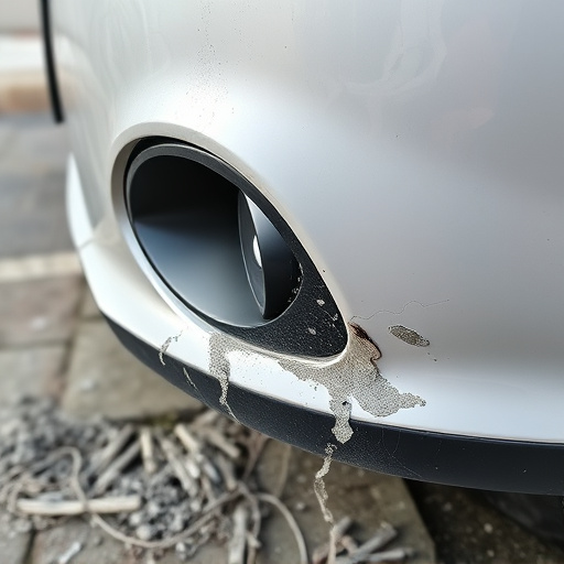 damaged car bumper