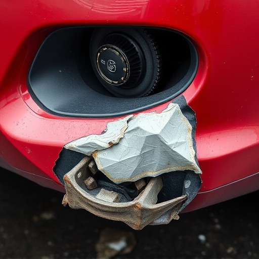 damaged car bumper