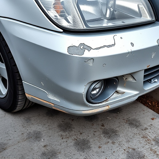 damaged car bumper