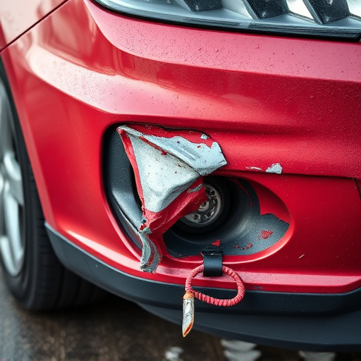 damaged car bumper