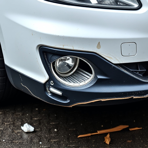 damaged car bumper