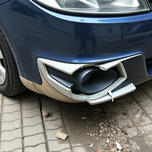 damaged car bumper