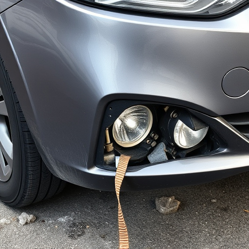 damaged car bumper