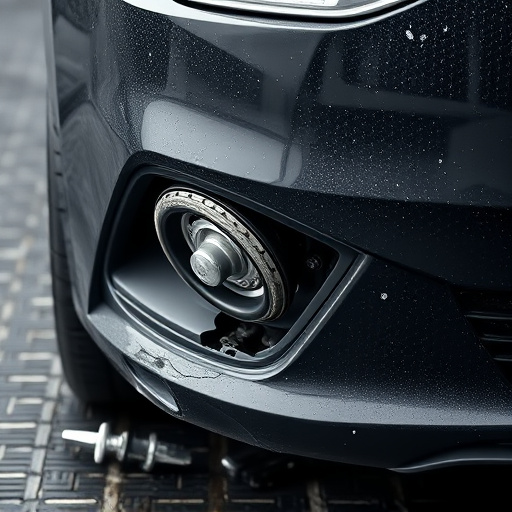 damaged car bumper