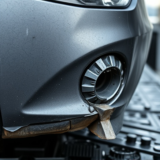 damaged car bumper
