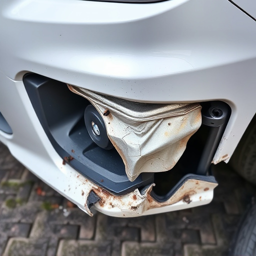 damaged car bumper