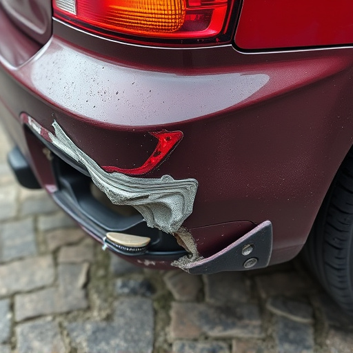 damaged car bumper