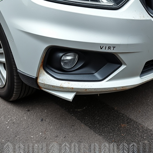 damaged car bumper