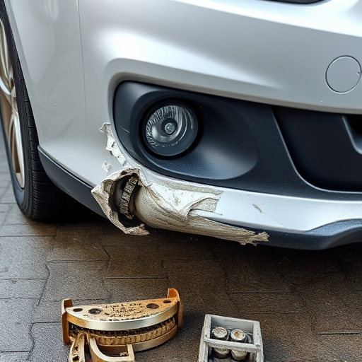 damaged car bumper